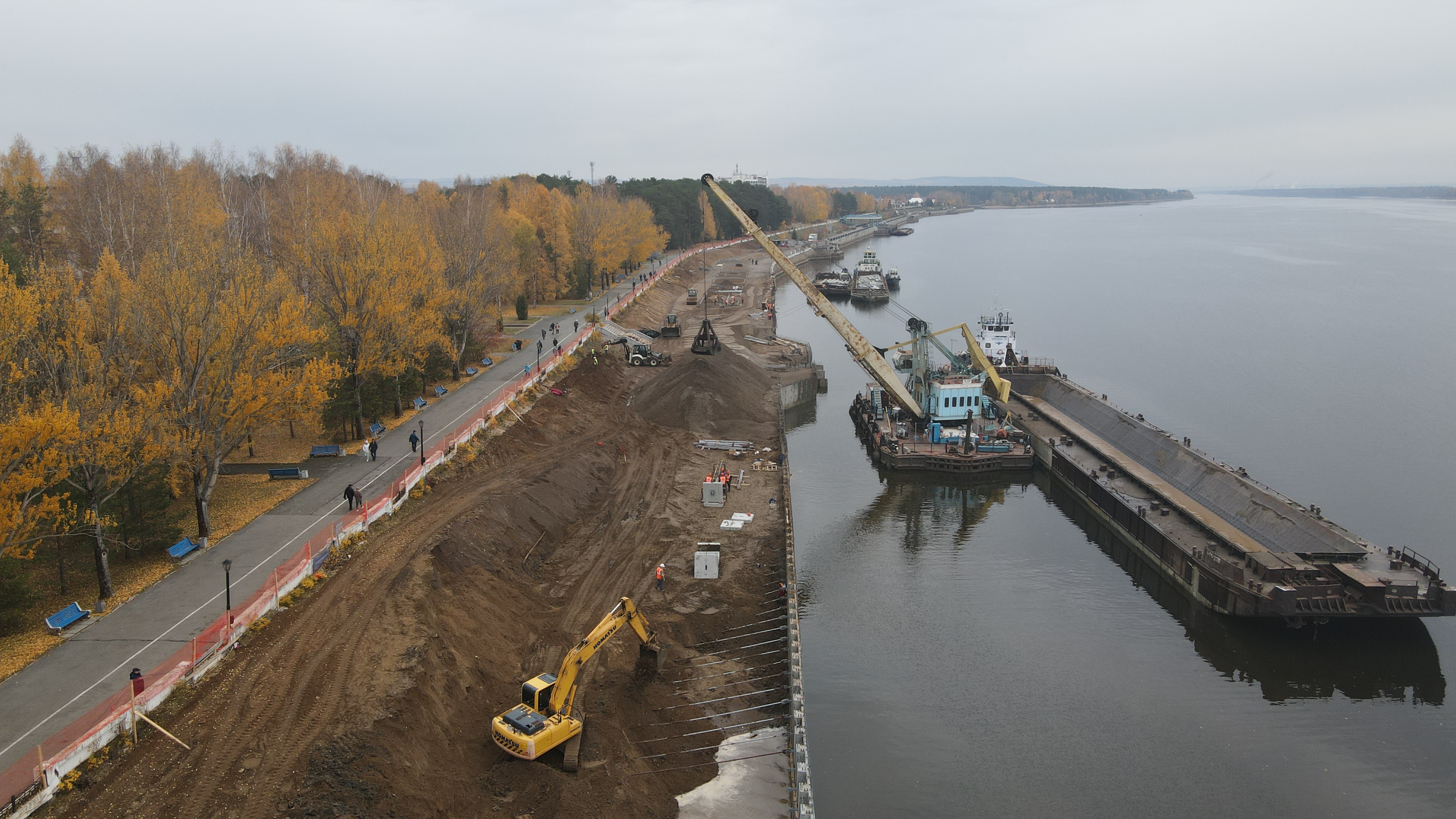 Работы по берегоукреплению Воткинского водохранилища в Усть-Качке выполнены на 50%